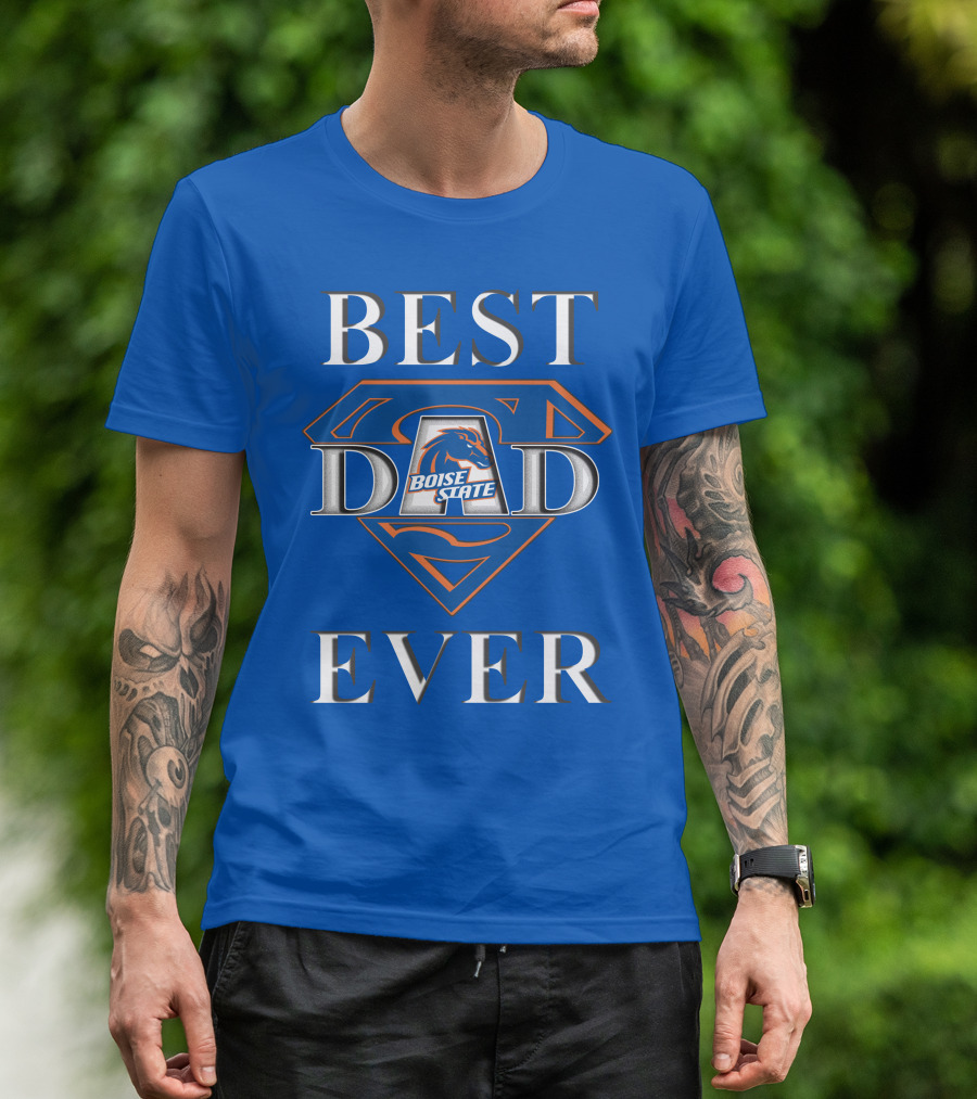 Boise State Broncos Best Dad Ever Superman T-Shirt