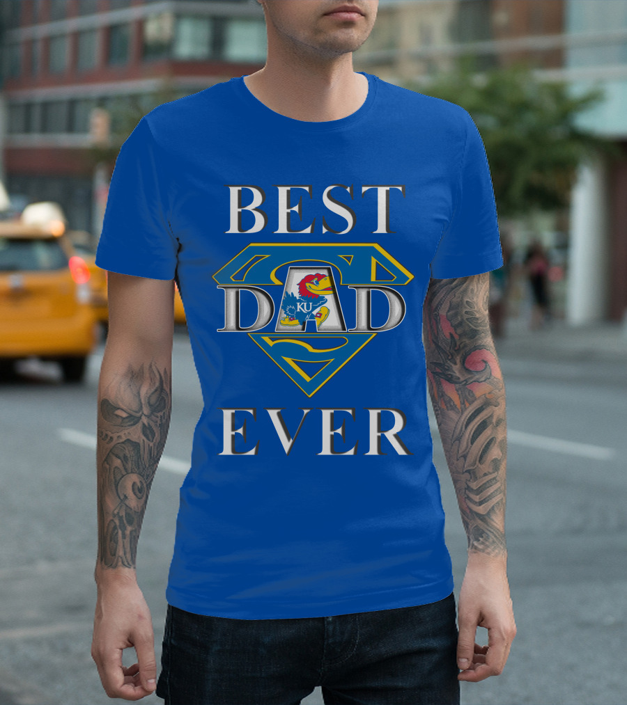 Best Dad Ever Kansas Jayhawks Super Dad T-Shirt