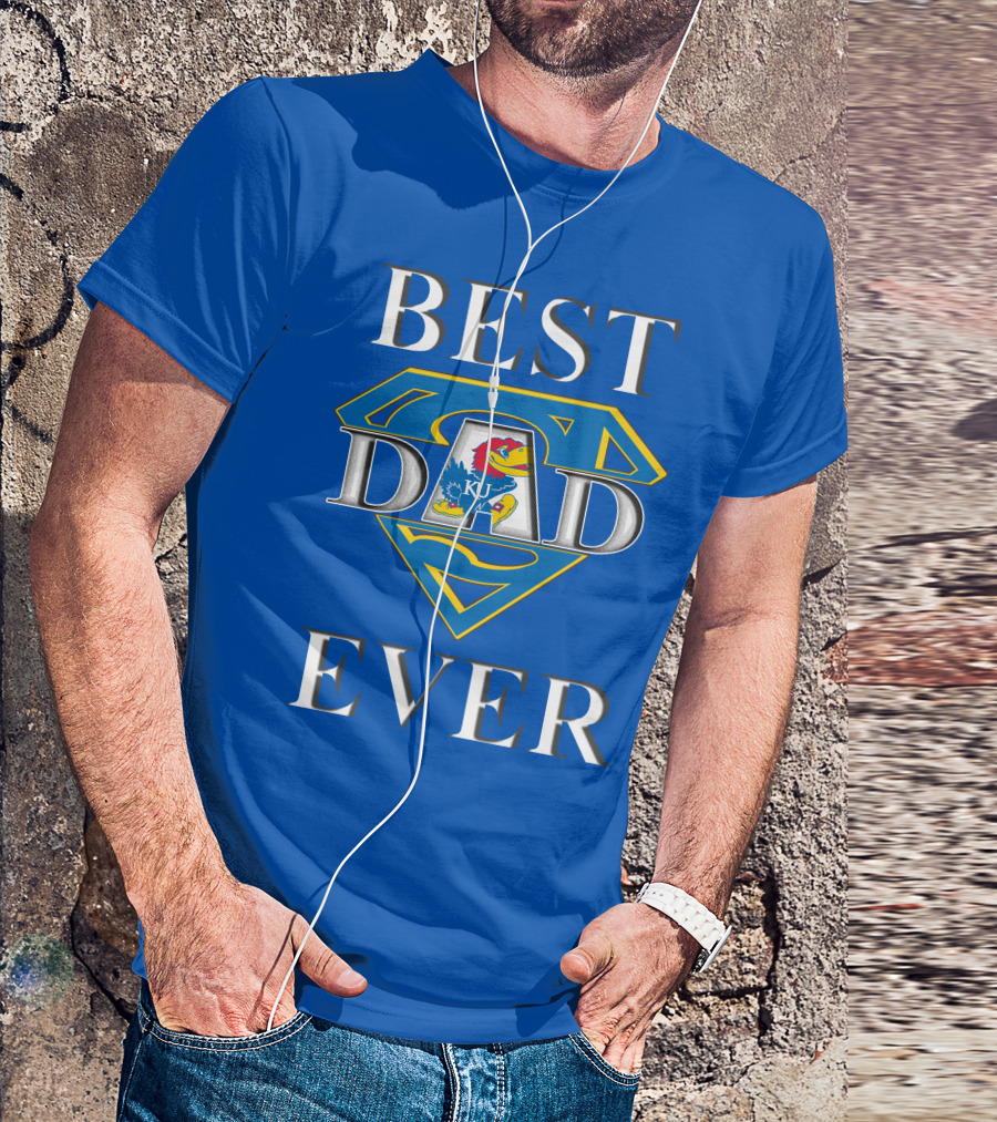 Best Dad Ever Kansas Jayhawks Super Dad T-Shirt