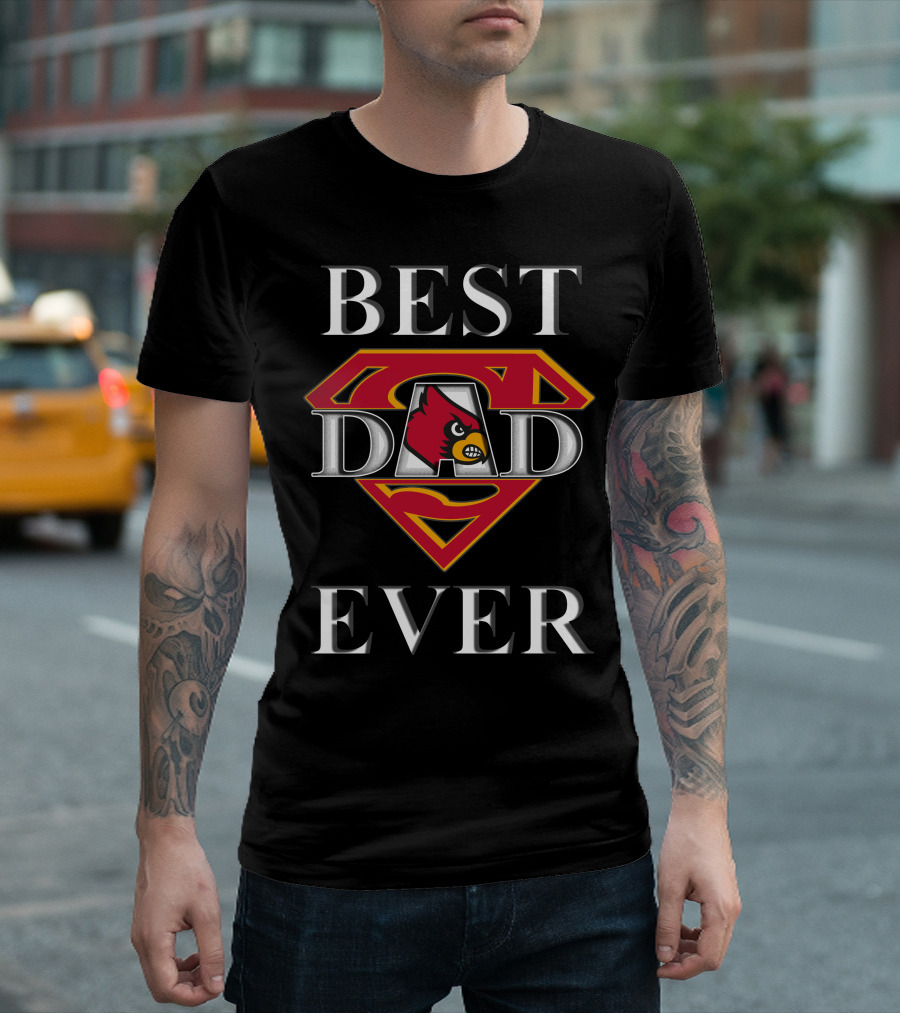 Best Dad Ever Louisville Cardinals Superman T-Shirt