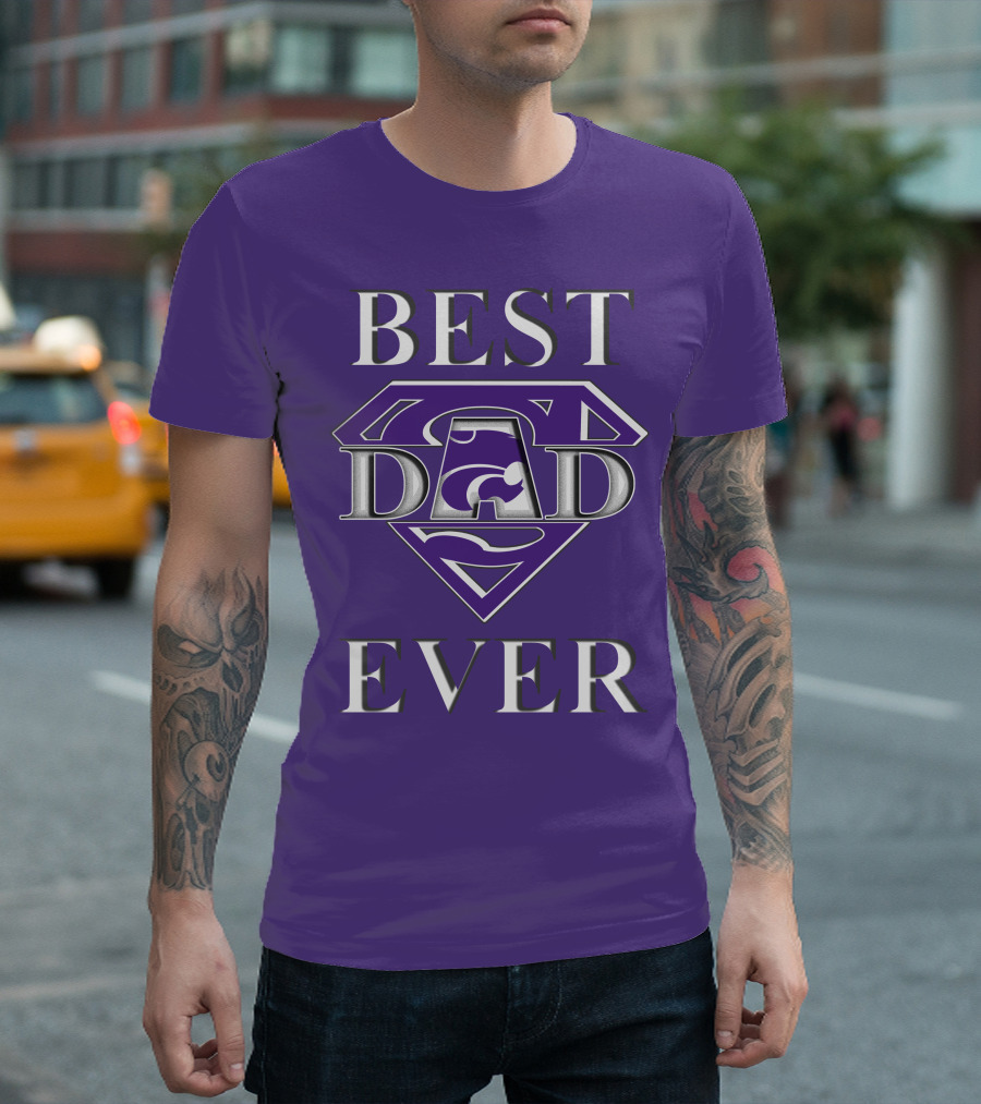 Kansas State Wildcats Best Dad Ever Super Dad Purple T-Shirt