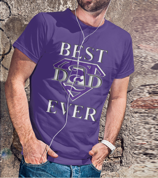 Kansas State Wildcats Best Dad Ever Super Dad Purple T-Shirt