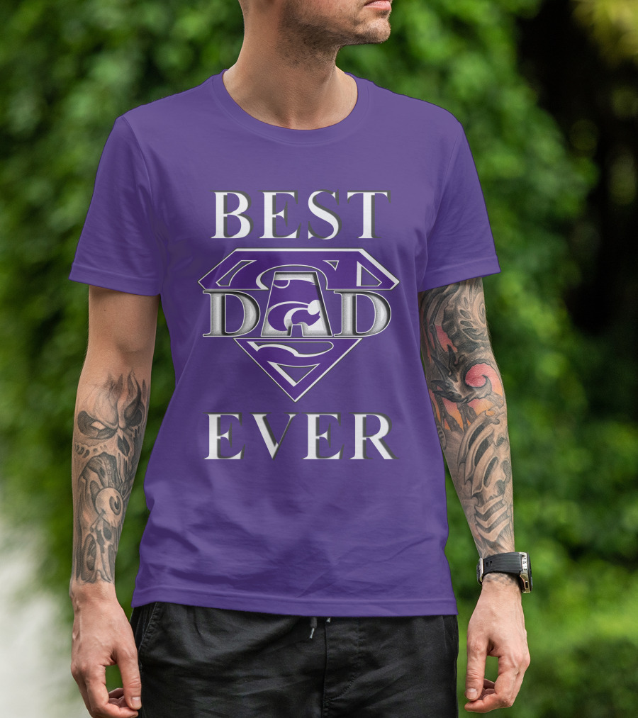 Kansas State Wildcats Best Dad Ever Super Dad Purple T-Shirt