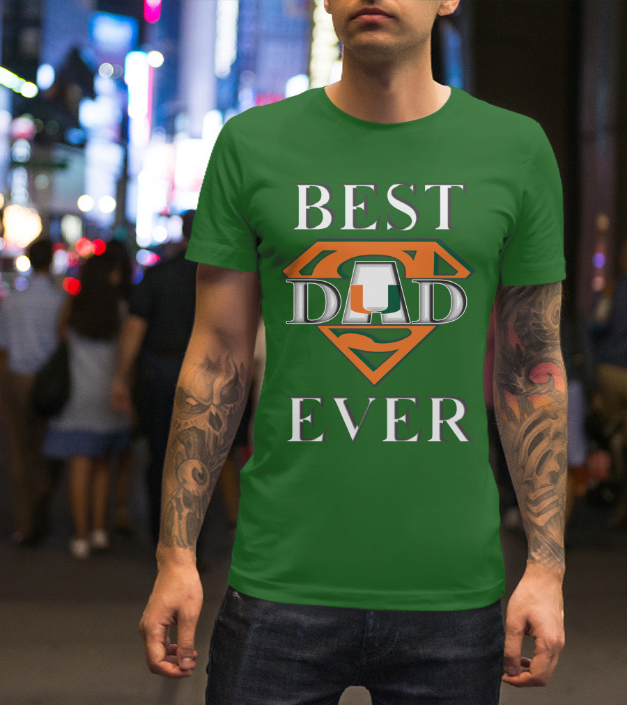 Best Dad Ever Miami Hurricanes Superman T-Shirt
