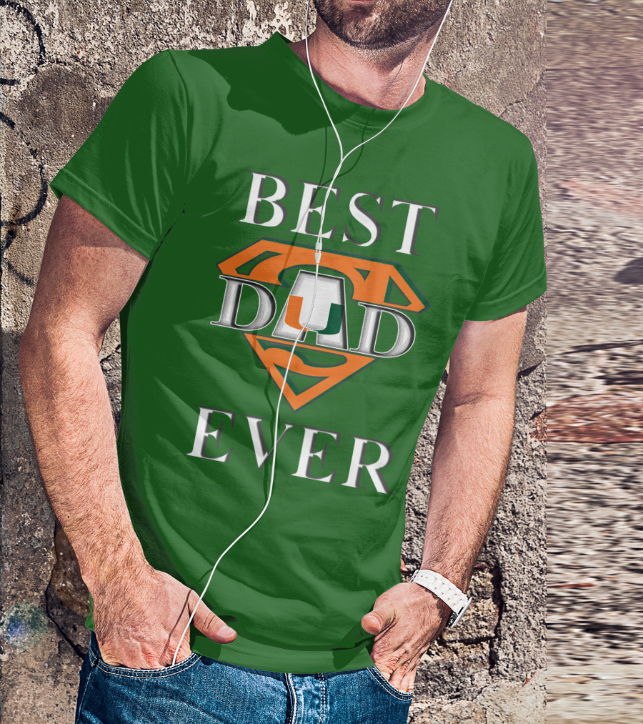 Best Dad Ever Miami Hurricanes Superman T-Shirt