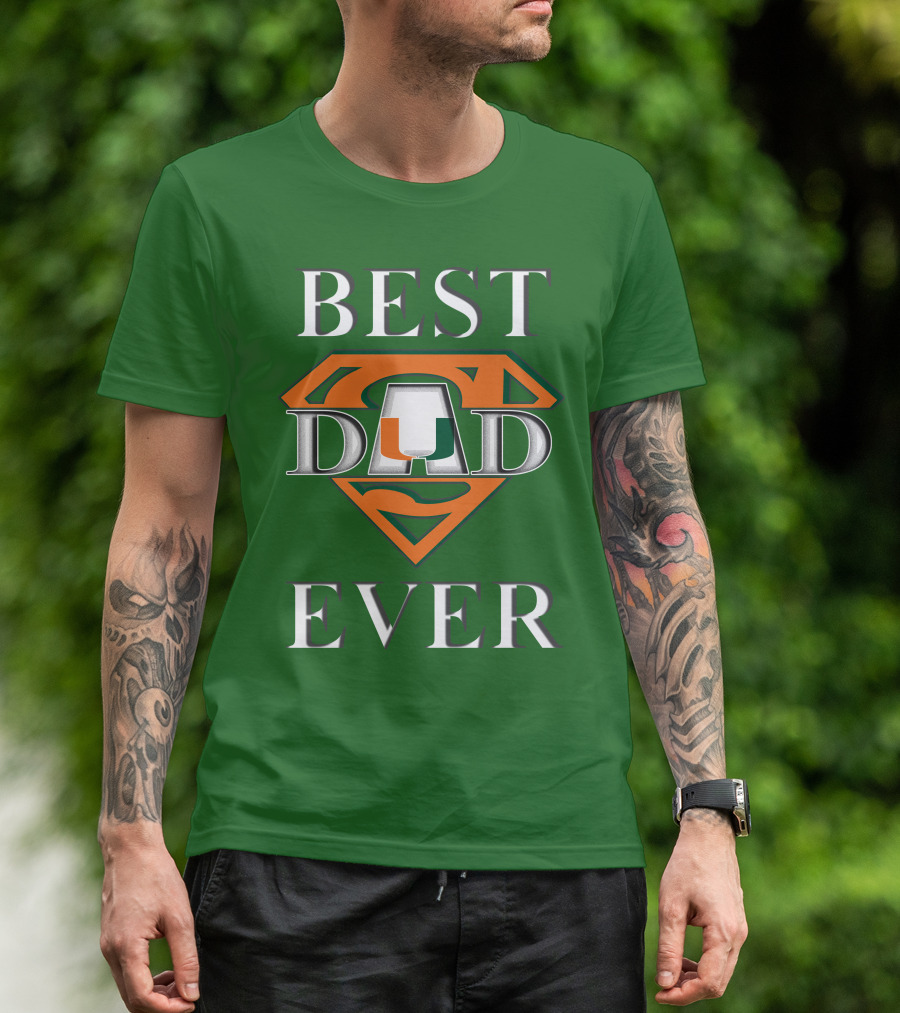 Best Dad Ever Miami Hurricanes Superman T-Shirt