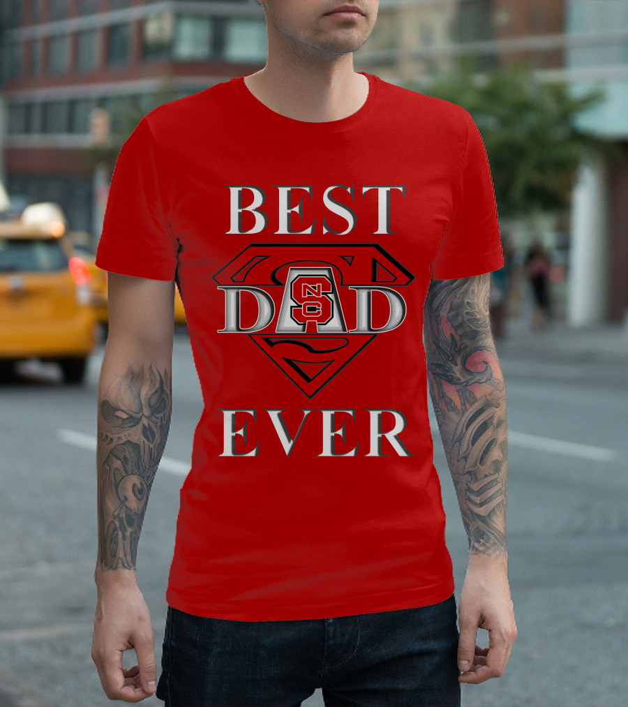 BEST DAD EVER NC State Wolfpack Dad Superman T-Shirt