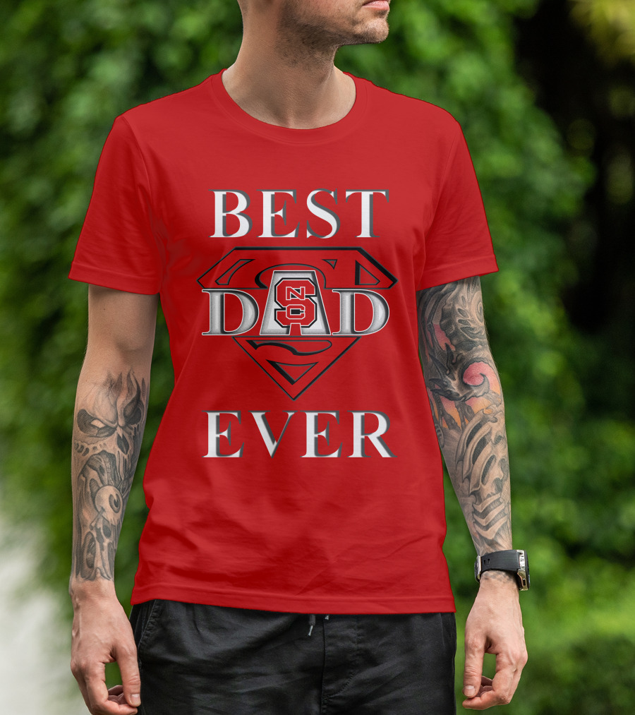 BEST DAD EVER NC State Wolfpack Dad Superman T-Shirt