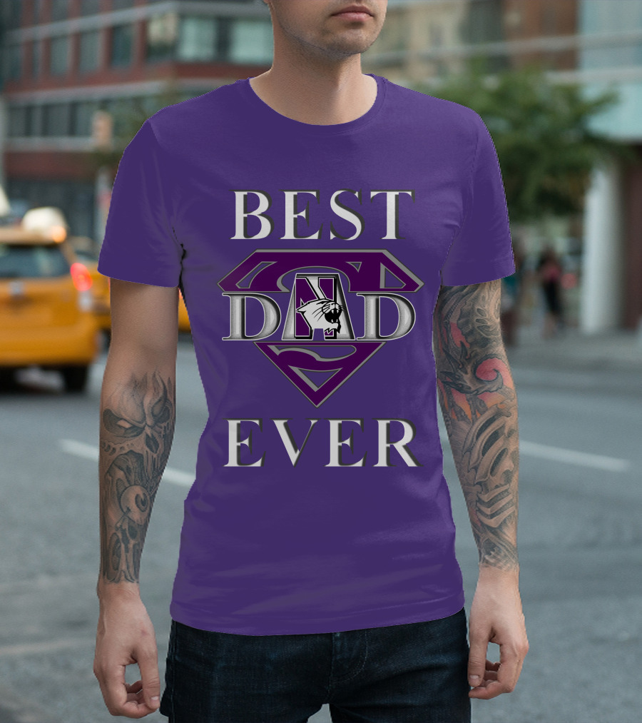 Northwestern Wildcats Best Dad Ever Superman T-Shirt