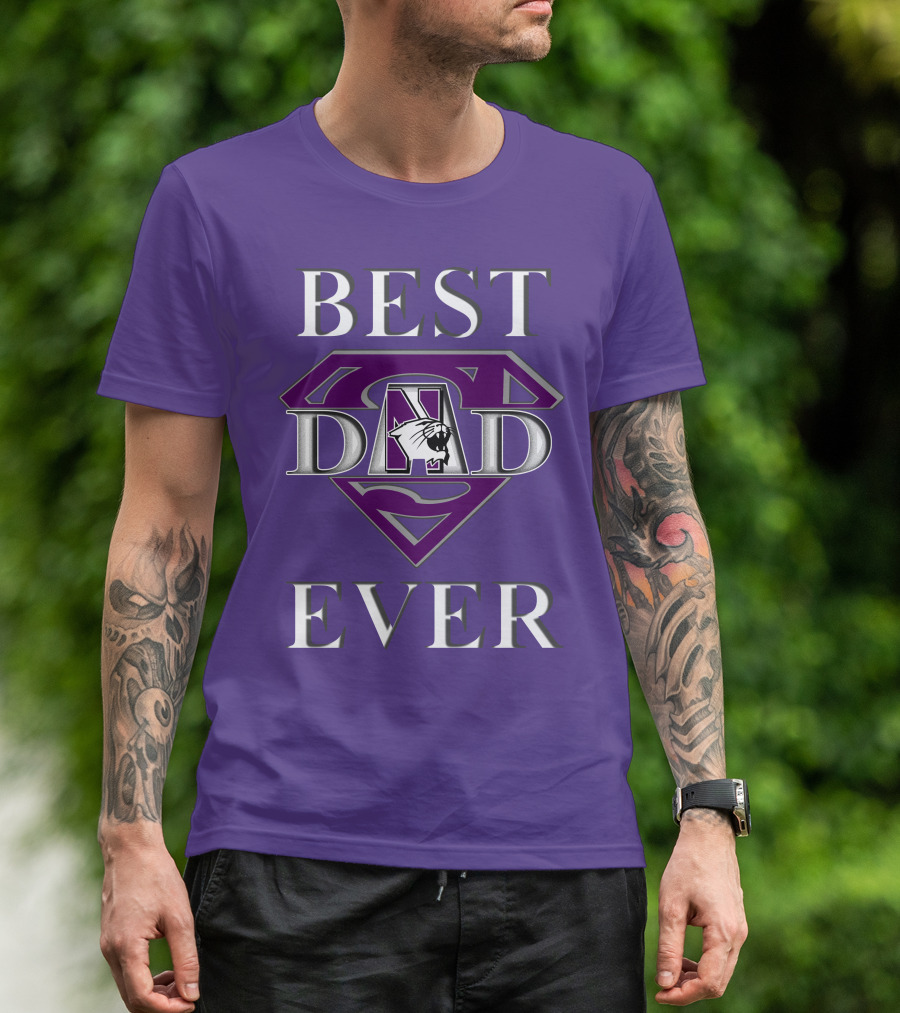 Northwestern Wildcats Best Dad Ever Superman T-Shirt