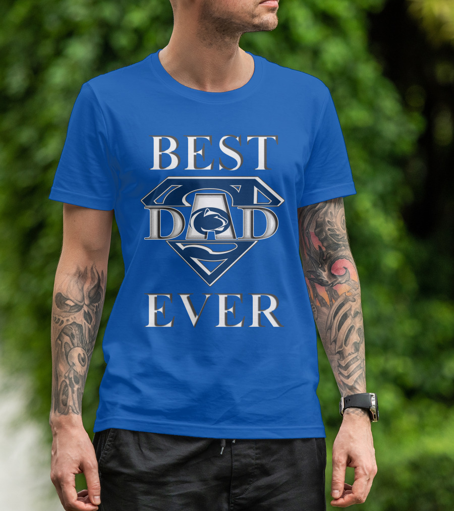 Penn State Nittany Lions Best Dad Ever Superhero T-Shirt