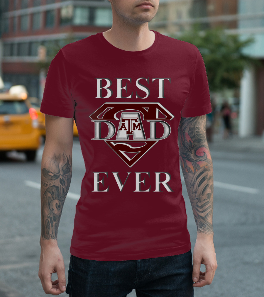 Texas A&M Aggies Best Dad Ever Superhero T-Shirt