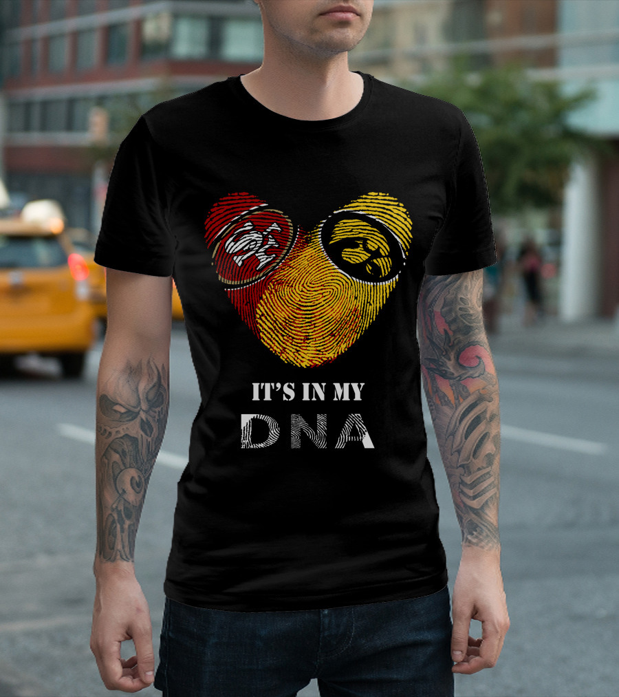 49ers Iowa Hawkeyes Logos It's In My Dna T-Shirt