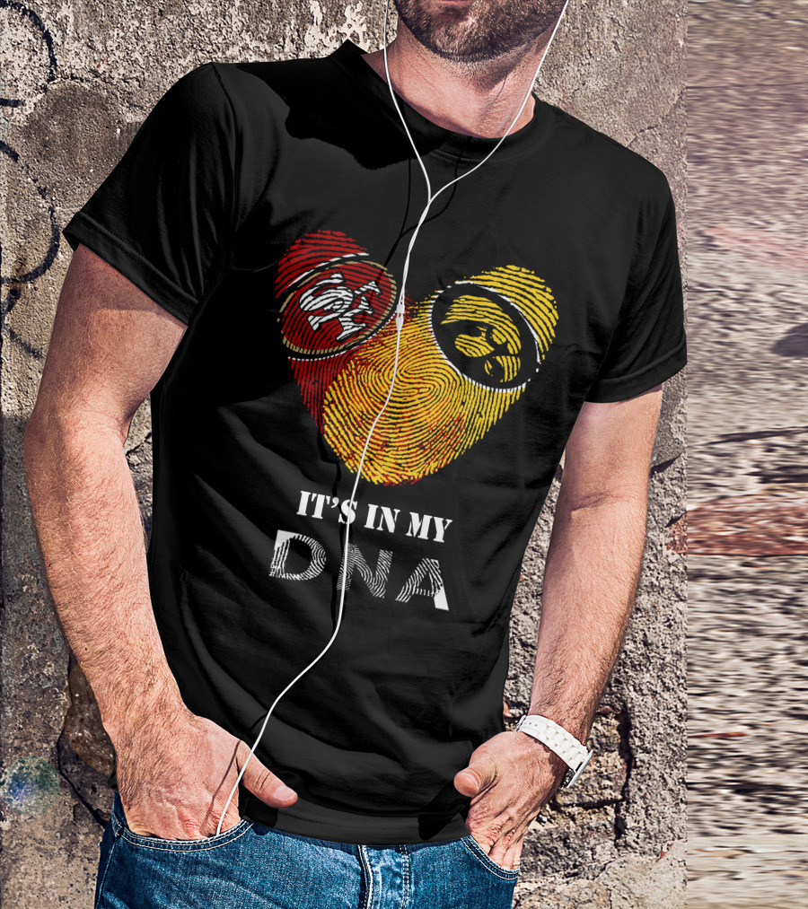 49ers Iowa Hawkeyes Logos It's In My Dna T-Shirt