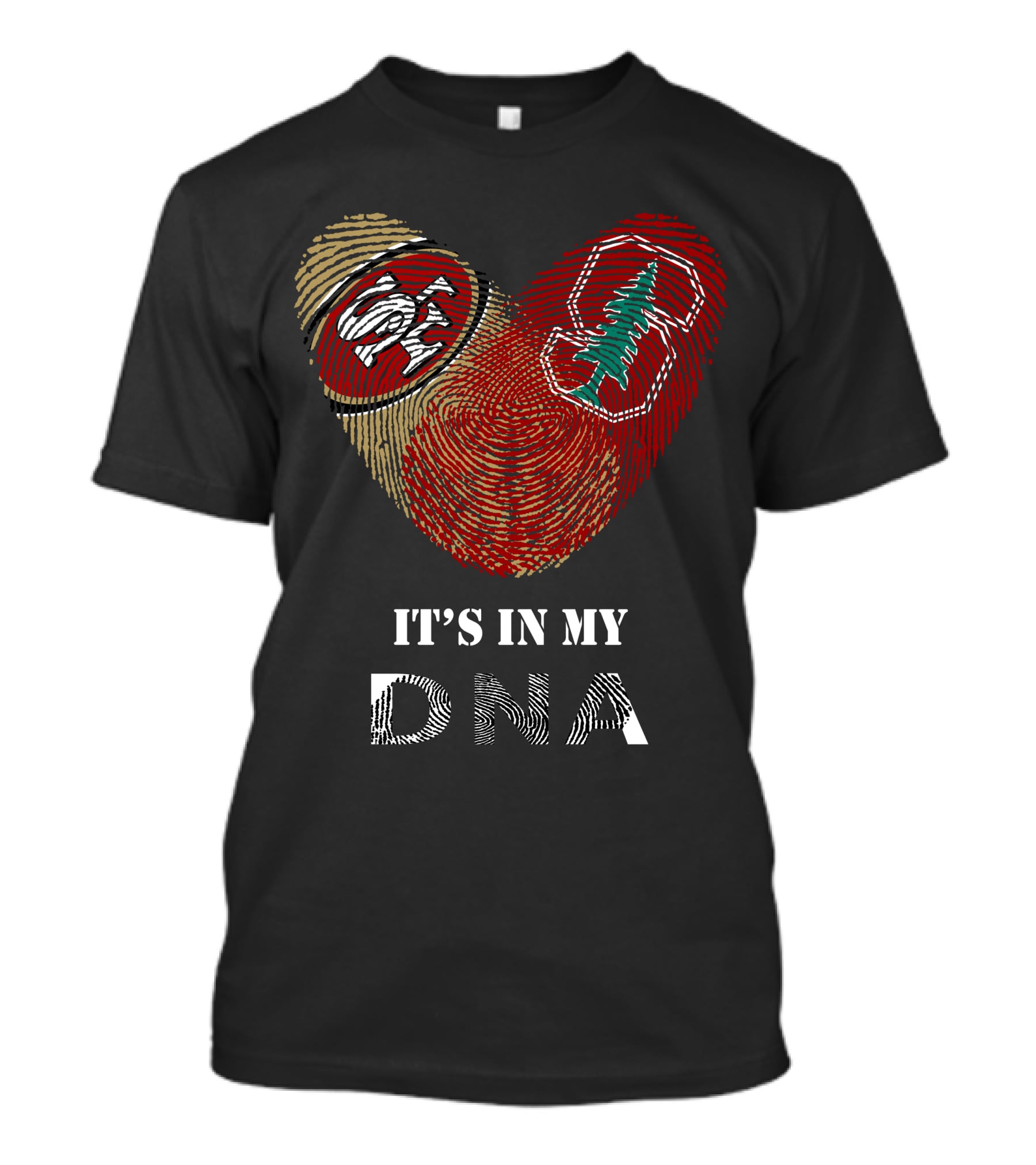 49ers Stanford Cardinal Heart It's In My Dna T-Shirt