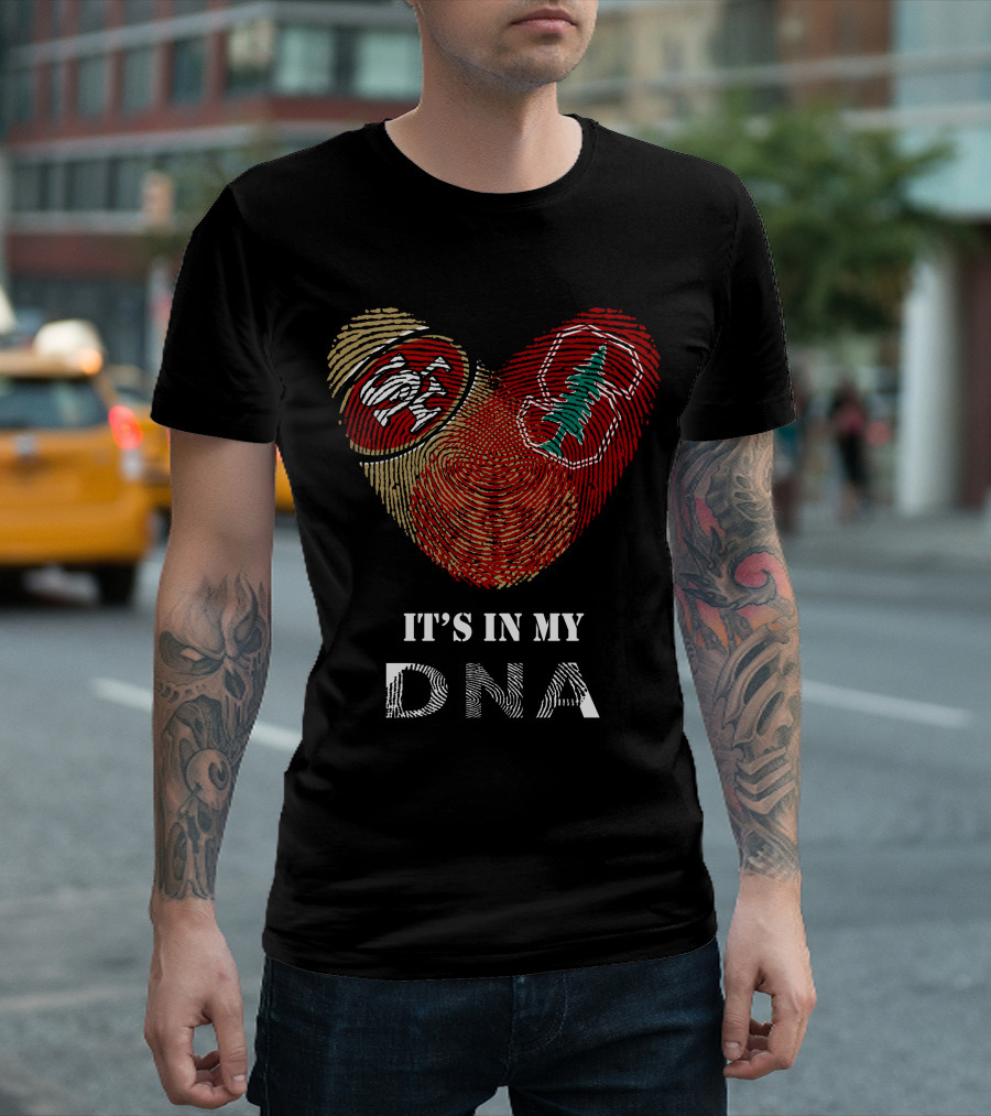 49ers Stanford Cardinal Heart It's In My Dna T-Shirt