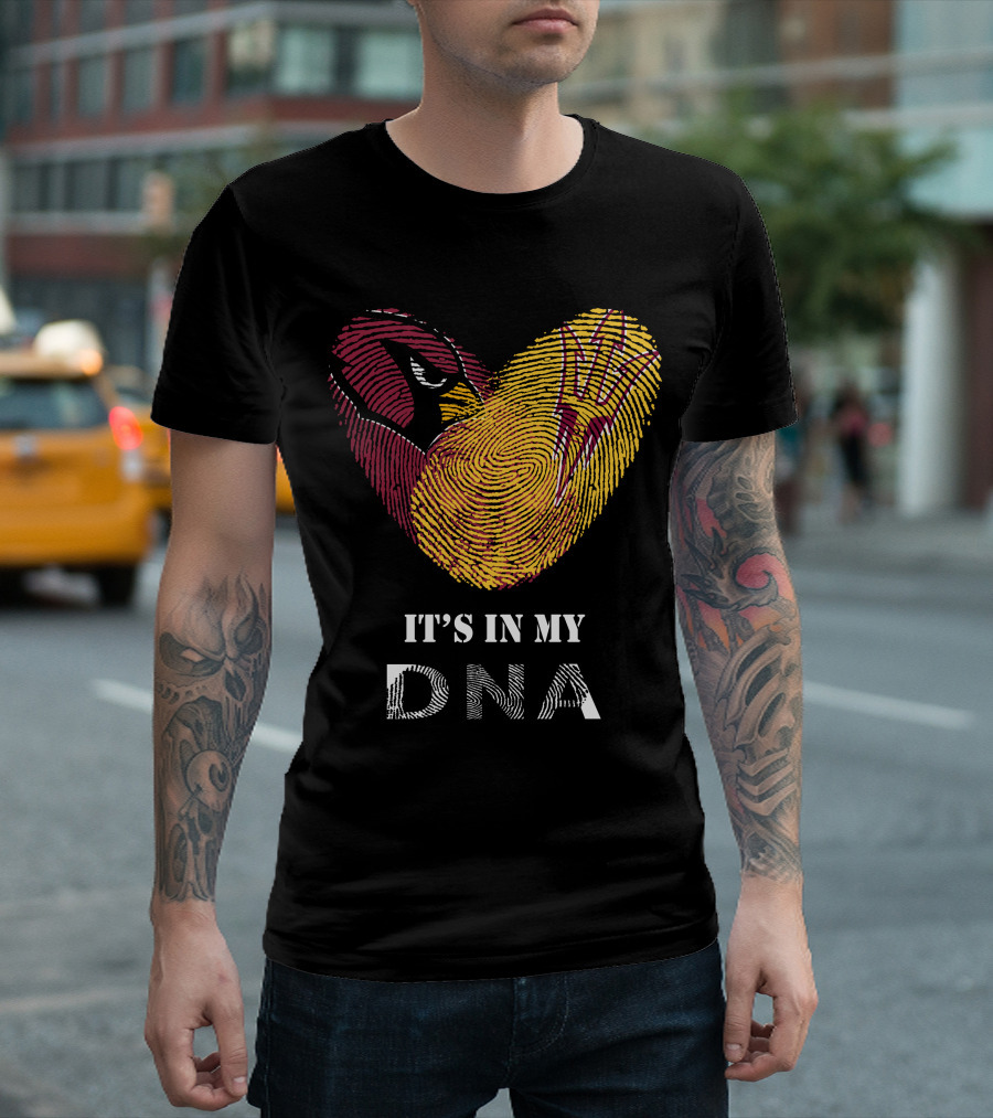 Cardinals Arizona State Sun Devils It's In My DNA Fingerprint Heart T-Shirt