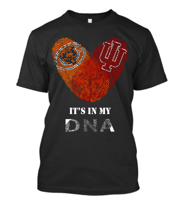 It's In My DNA Bears Hoosiers Heart Fingerprint T-Shirt