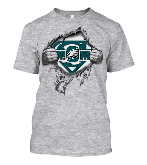 Eagles Super Mom Logo With Hands And Shield T-Shirt