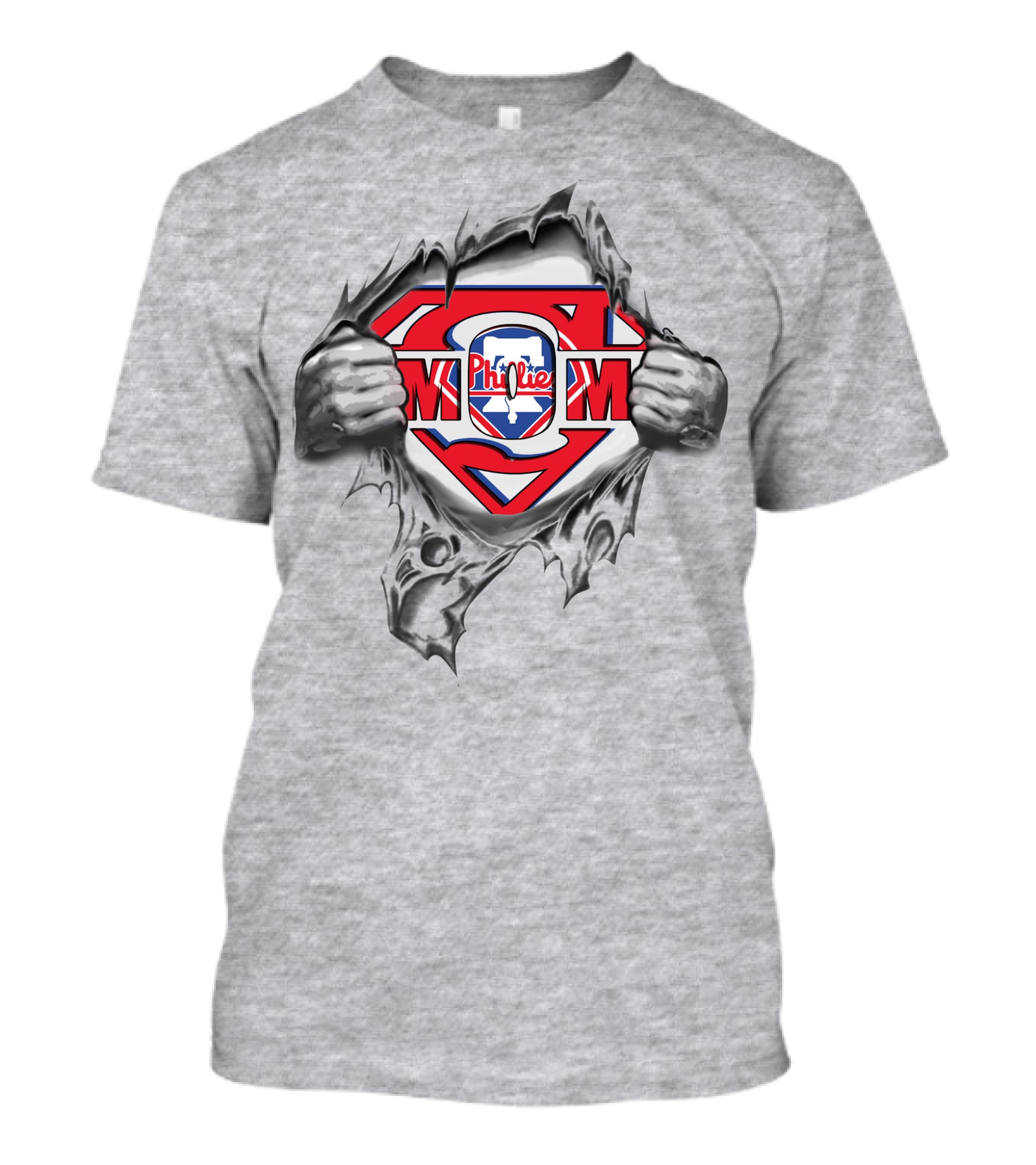 Phillies Superman Logo Torn Open T-Shirt