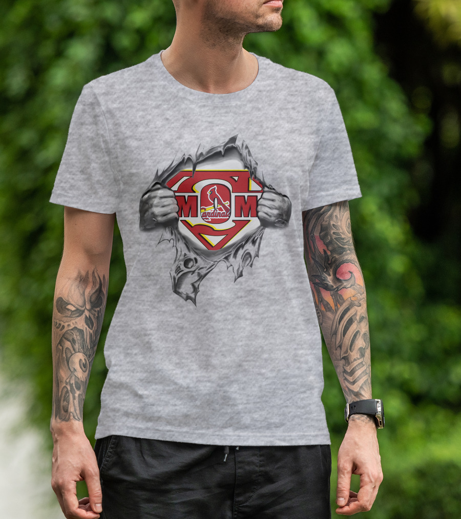 St. Louis Cardinals Super Mom Crest Rip T-Shirt