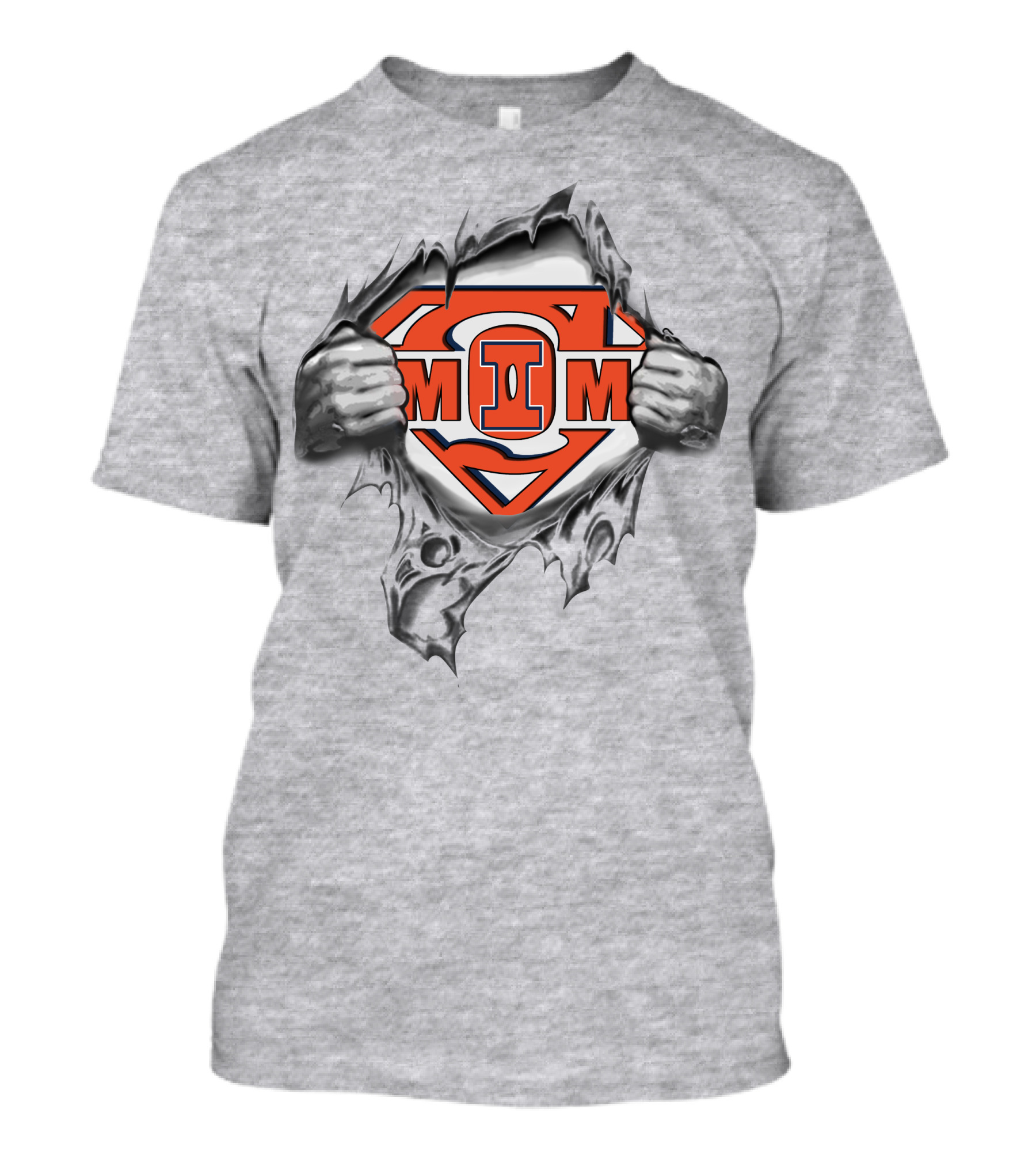 Illinois Fighting Illini Super I Logo Chest Rip T-Shirt