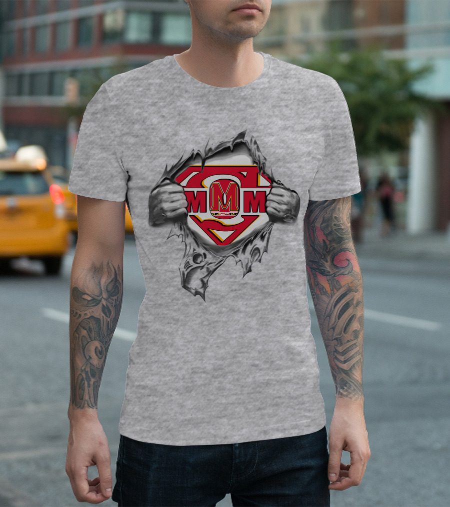 Maryland Terrapins Superman Logo M Emblem T-Shirt