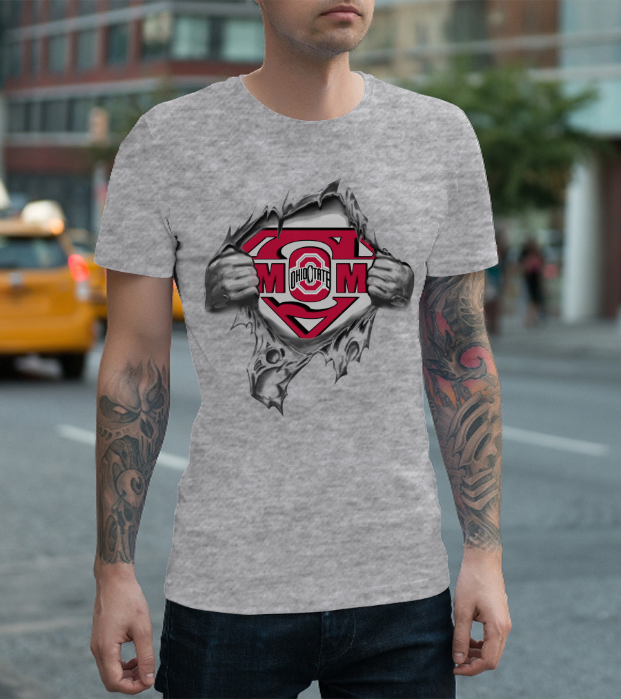 Ohio State Buckeyes Mom Superhero T-Shirt