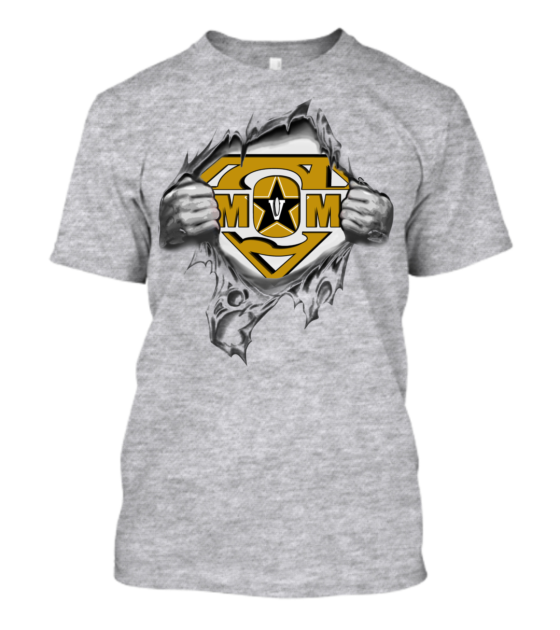 Vanderbilt Commodores Super Mom Star Logo 3D Ripped Metal T-Shirt
