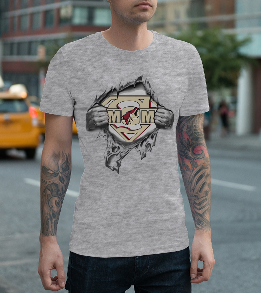 Arizona Coyotes Super Mom Logo Rip T-Shirt