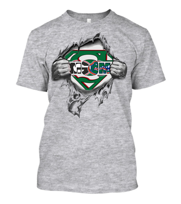 Bulldogs Gator Super Logo Superman Claw Tear T-Shirt