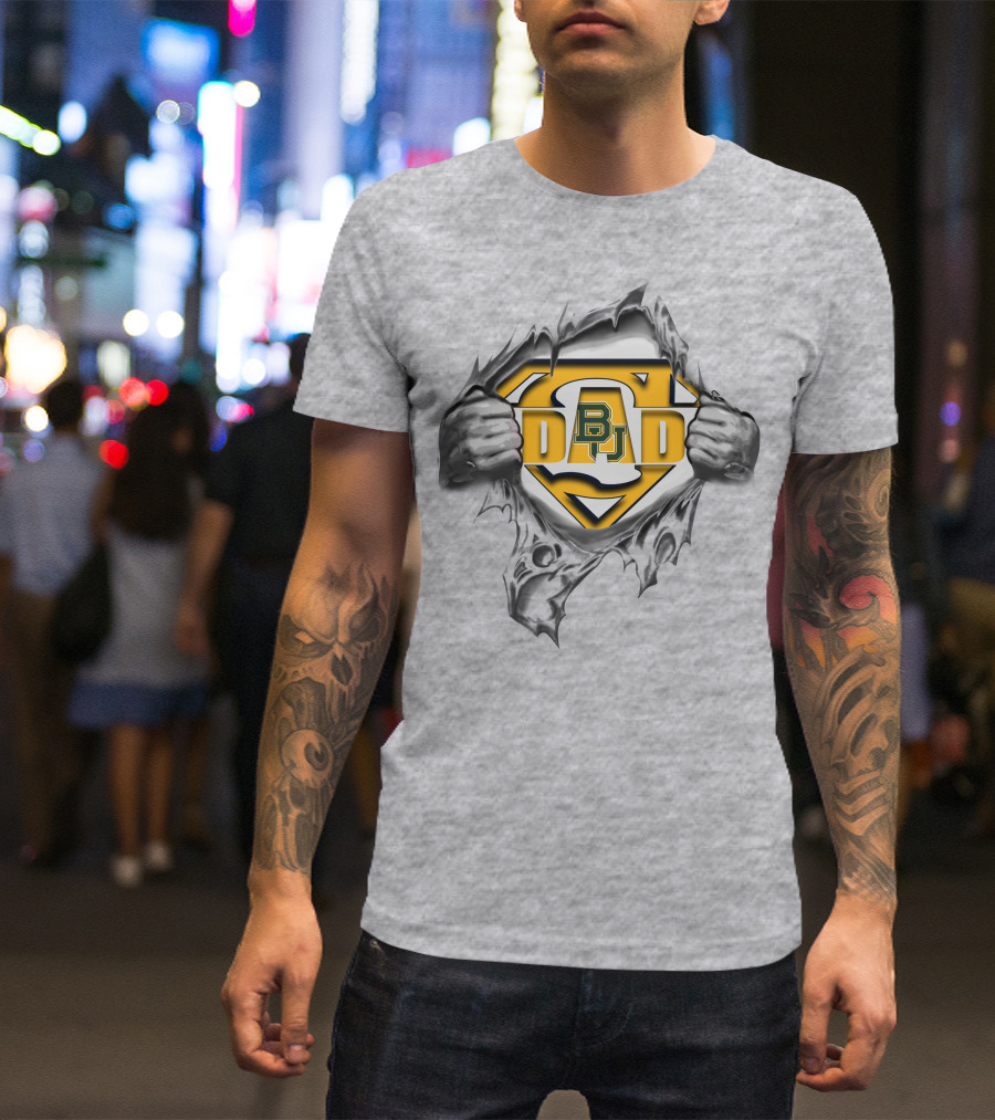 Baylor Bear Dad Superhero Symbol T-Shirt
