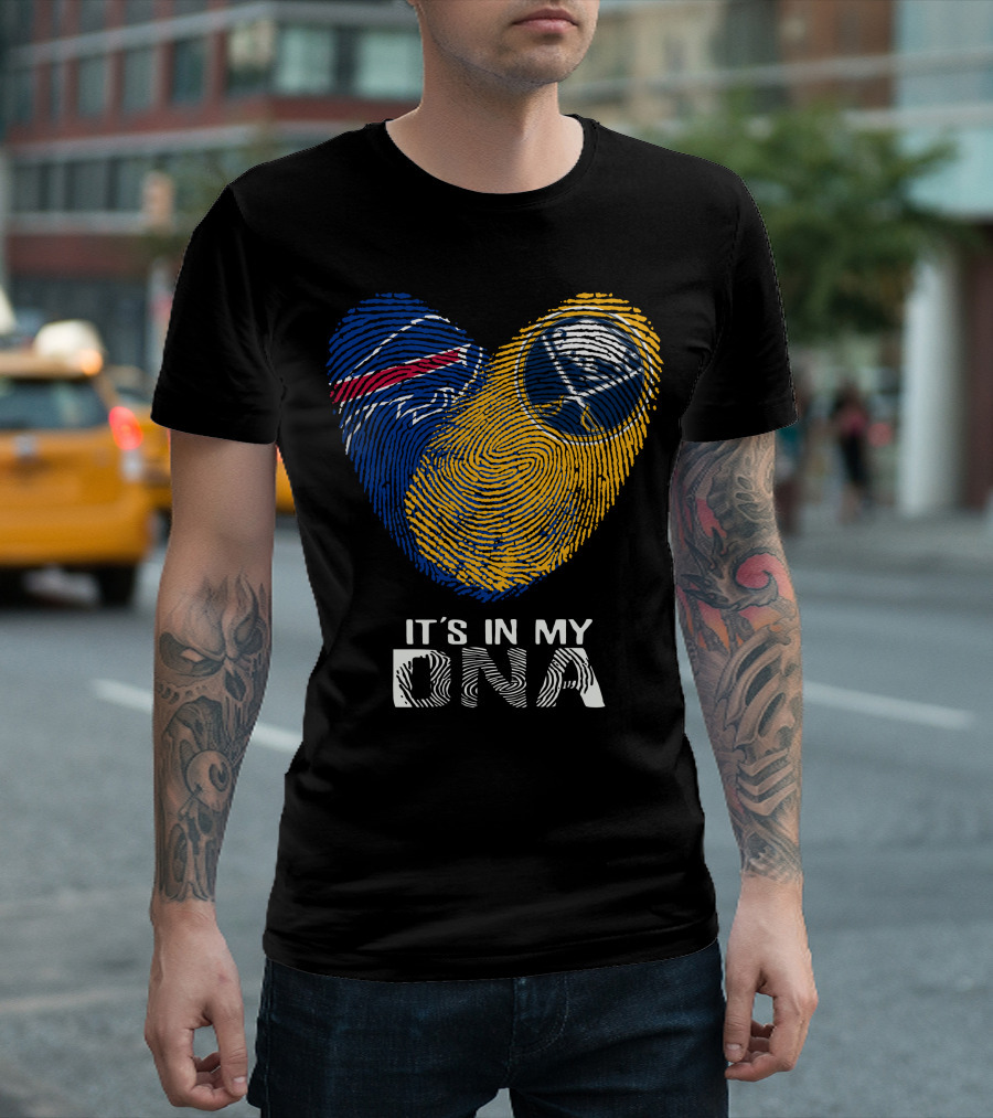 Bills Sabres Heart Fingerprint It's In My Dna T-Shirt
