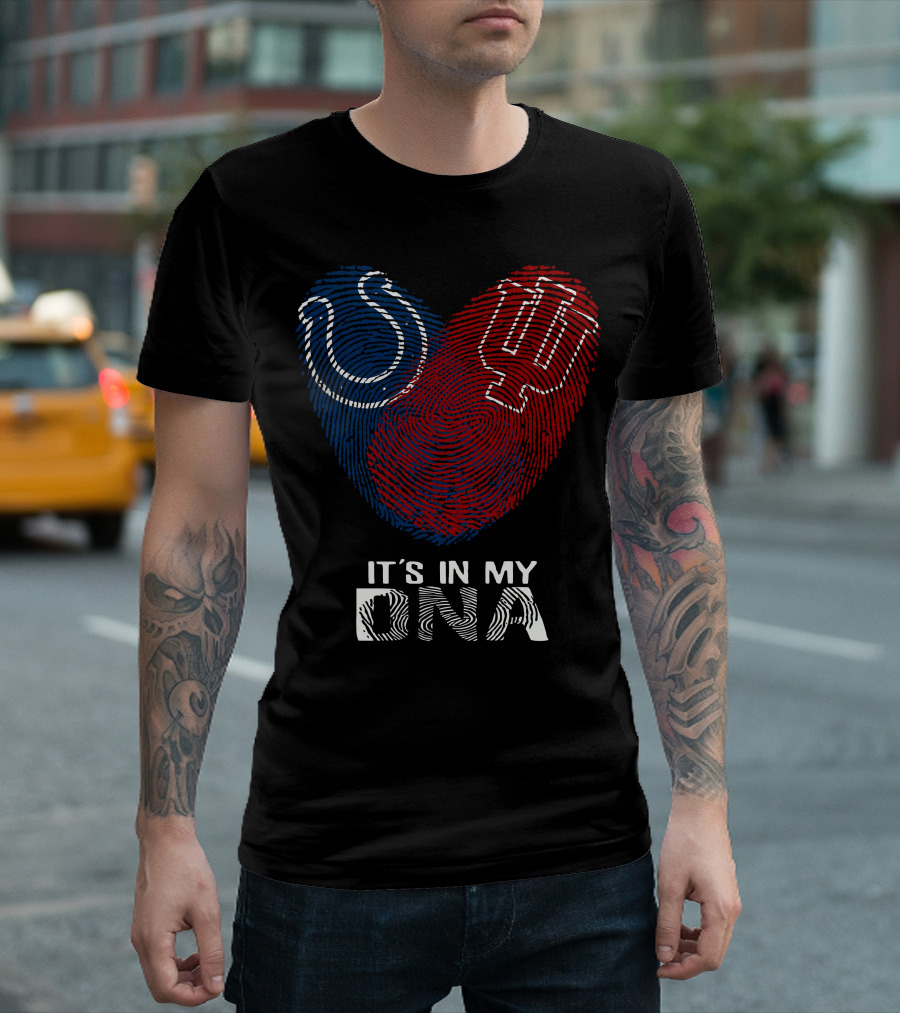 Colts Hoosiers It's In My DNA Fingerprint Heart T-Shirt