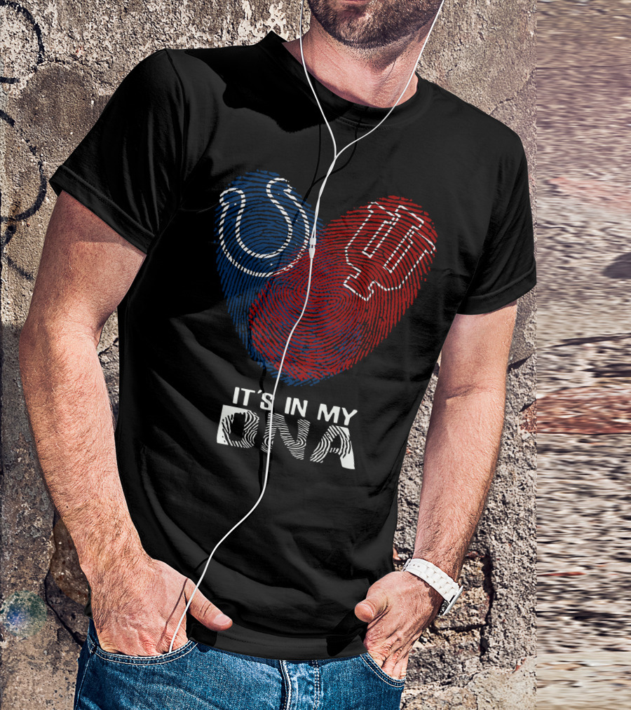 Colts Hoosiers It's In My DNA Fingerprint Heart T-Shirt