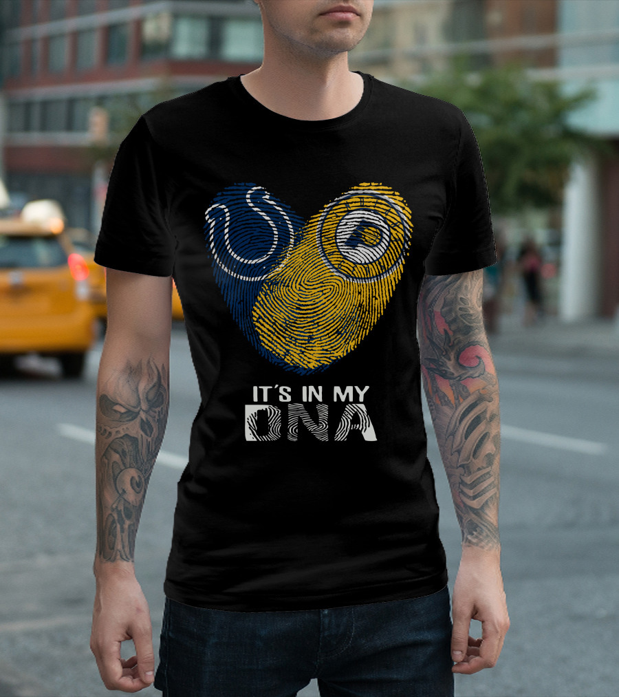 Colts Pacers It's In My DNA Fingerprint Heart T-Shirt