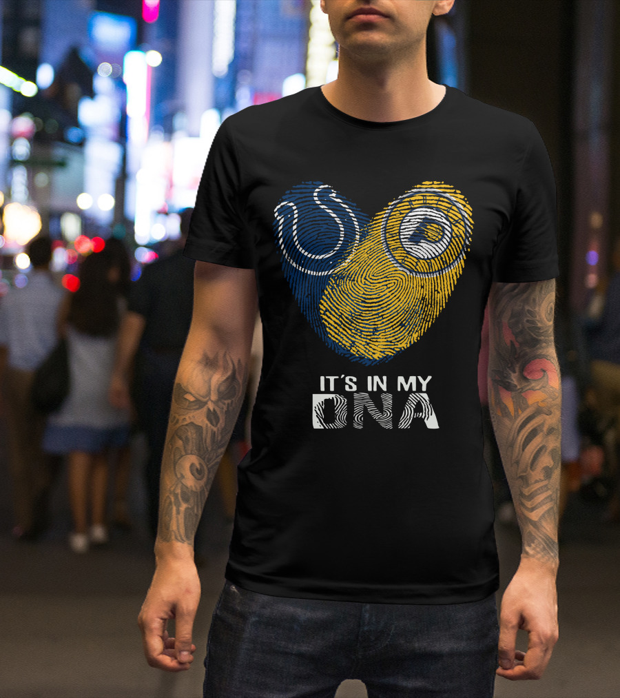 Colts Pacers It's In My DNA Fingerprint Heart T-Shirt