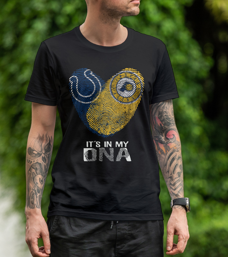Colts Pacers It's In My DNA Fingerprint Heart T-Shirt