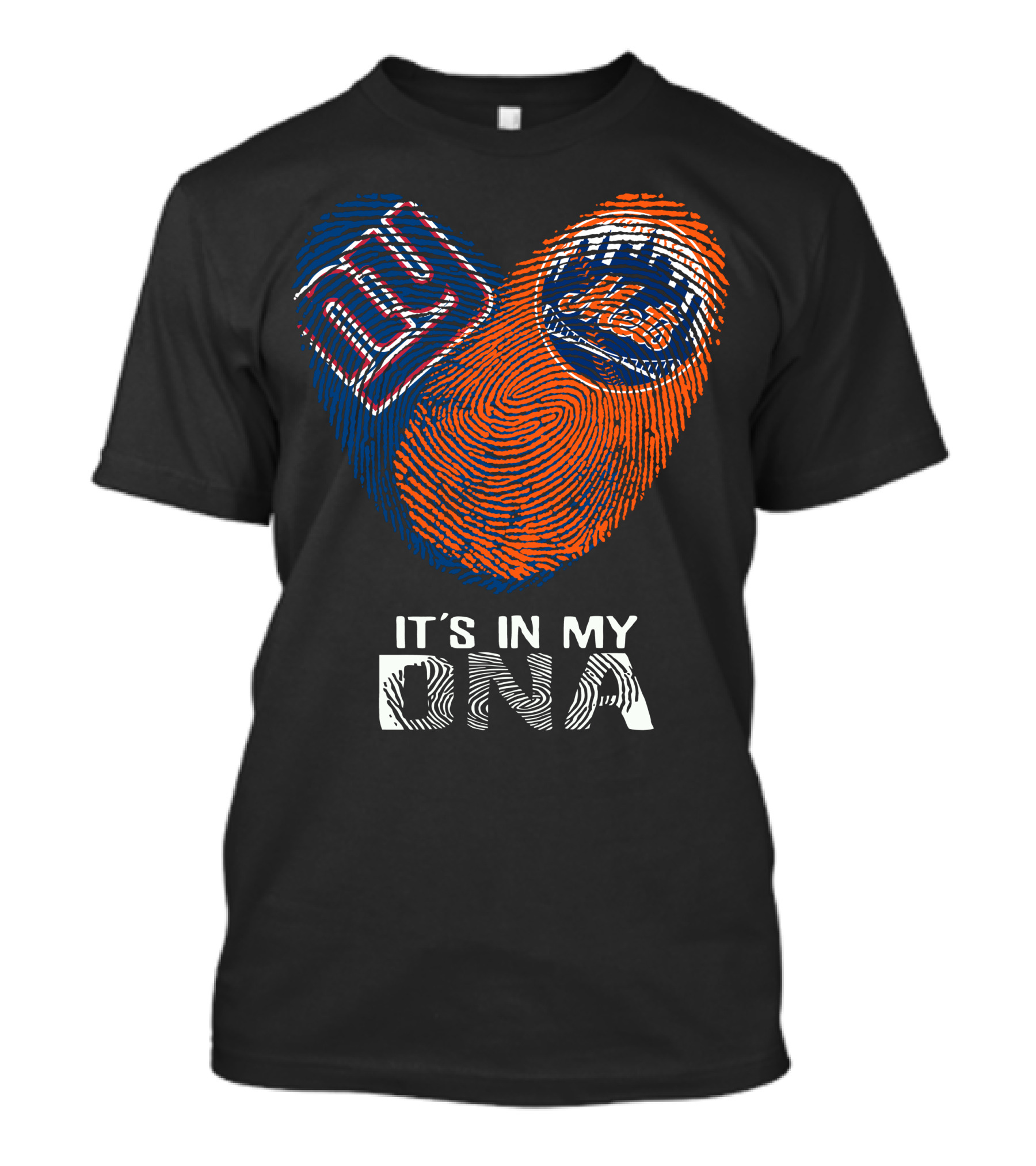 Giants Mets Fingerprint Heart It's In My Dna T-Shirt