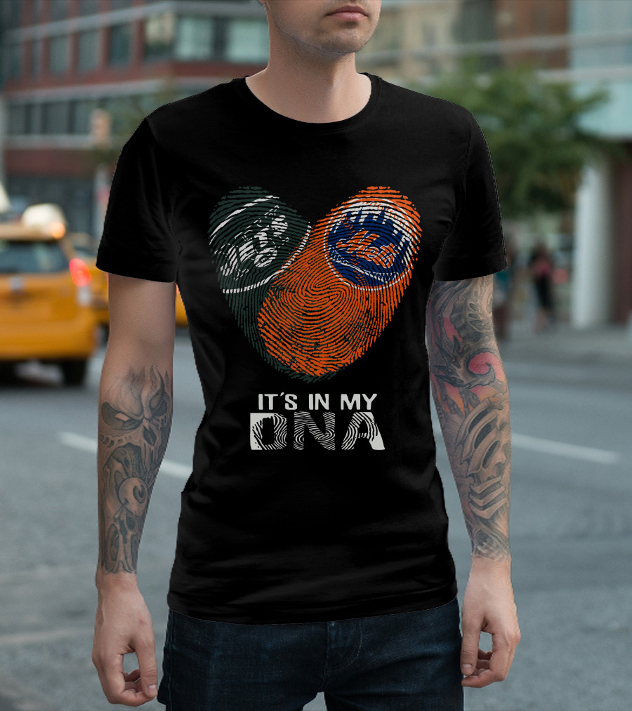 Jets Mets It's In My DNA Fingerprint T-Shirt