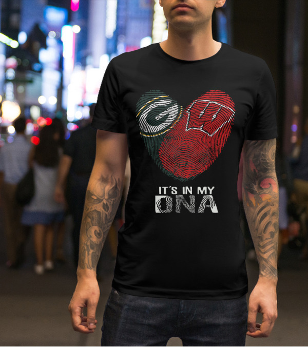 Packers Badgers It's In My Dna Fingerprint T-Shirt