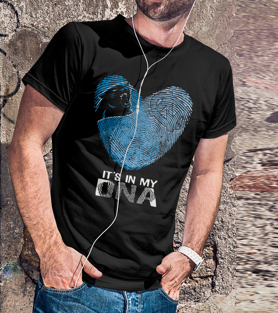 Panthers Tar Heels It's In My Dna Fingerprint Heart T-Shirt