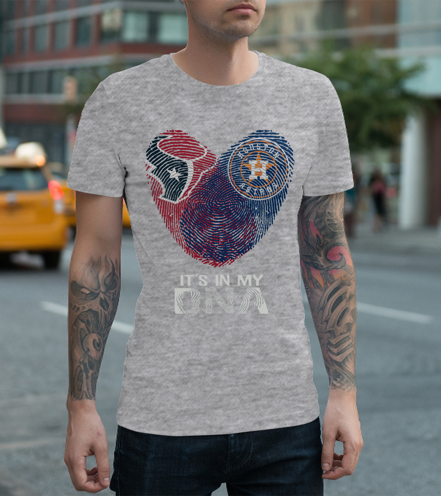 Texans Astros It's In My DNA Fingerprint Heart T-Shirt