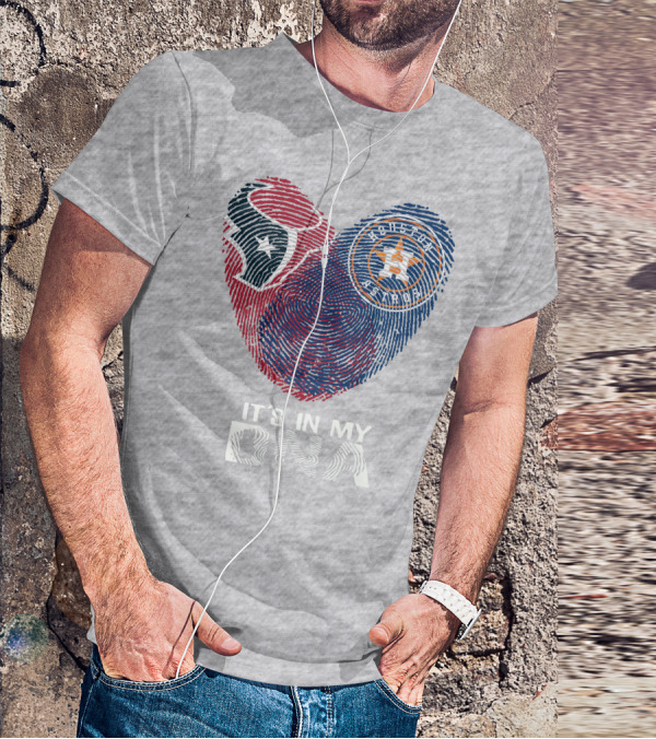 Texans Astros It's In My DNA Fingerprint Heart T-Shirt