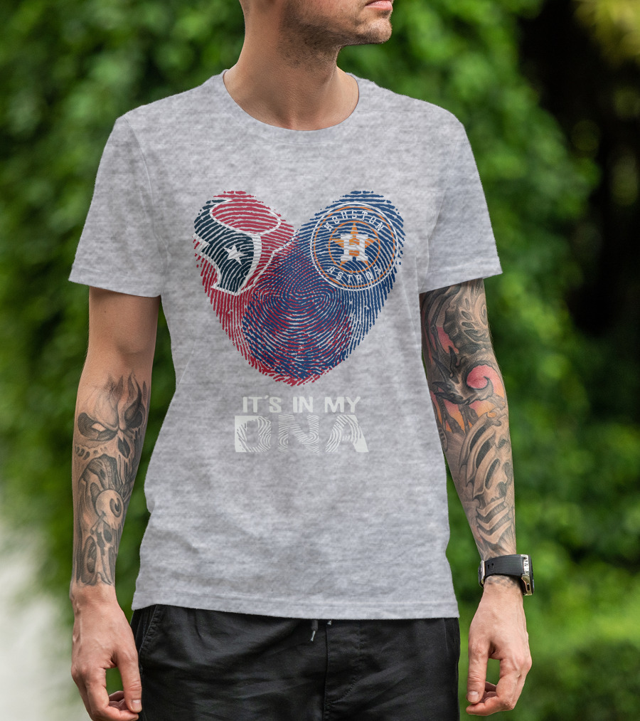 Texans Astros It's In My DNA Fingerprint Heart T-Shirt