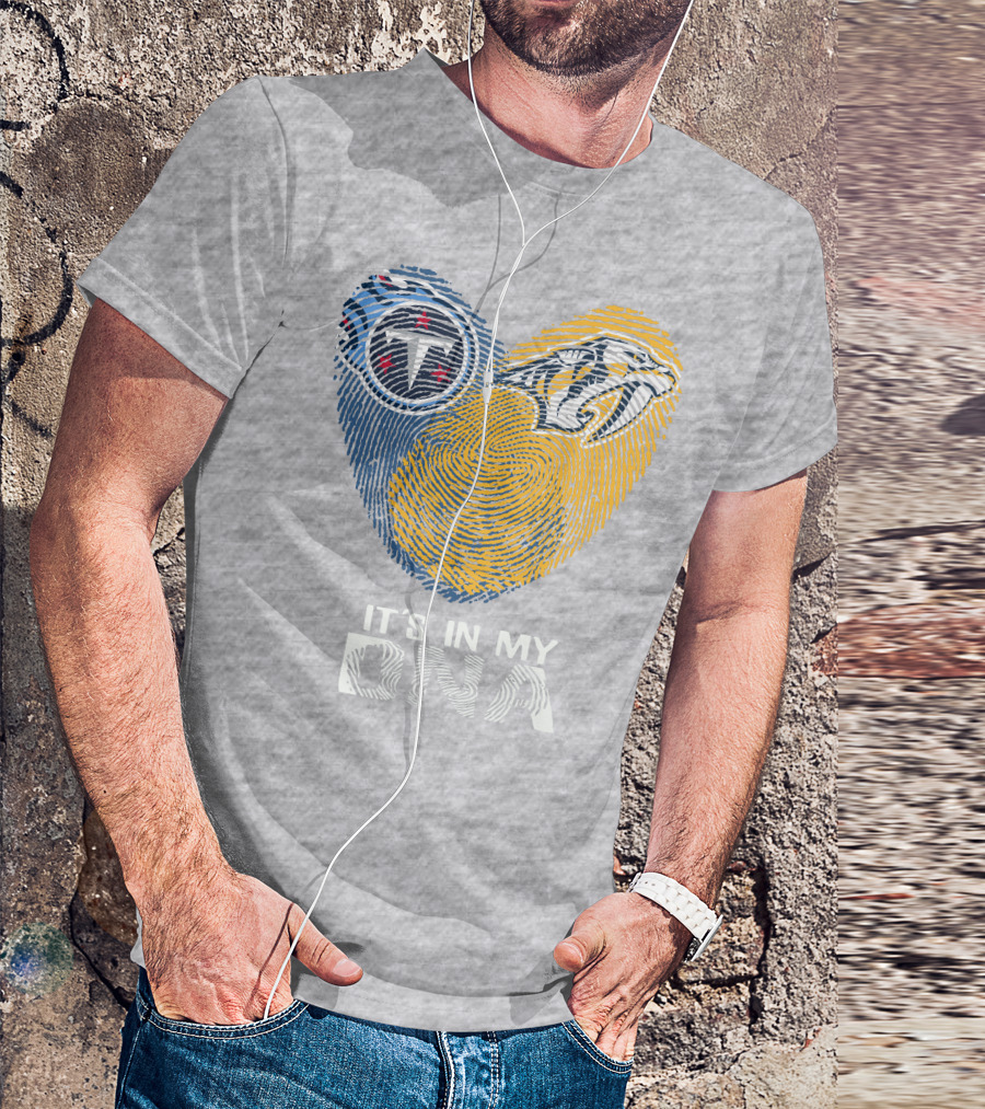 Titans Predators It's In My DNA Fingerprint Heart T-Shirt