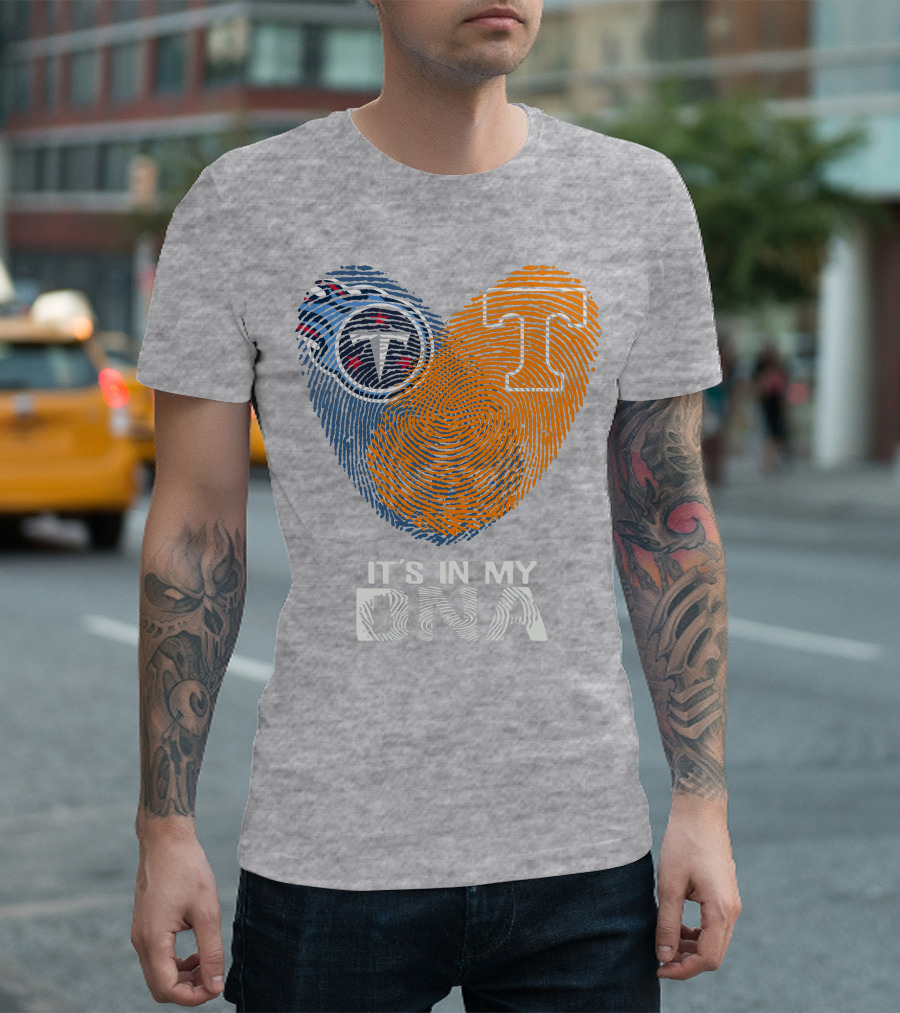 Tennessee Titans It's In My Dna Fingerprint Heart T-Shirt