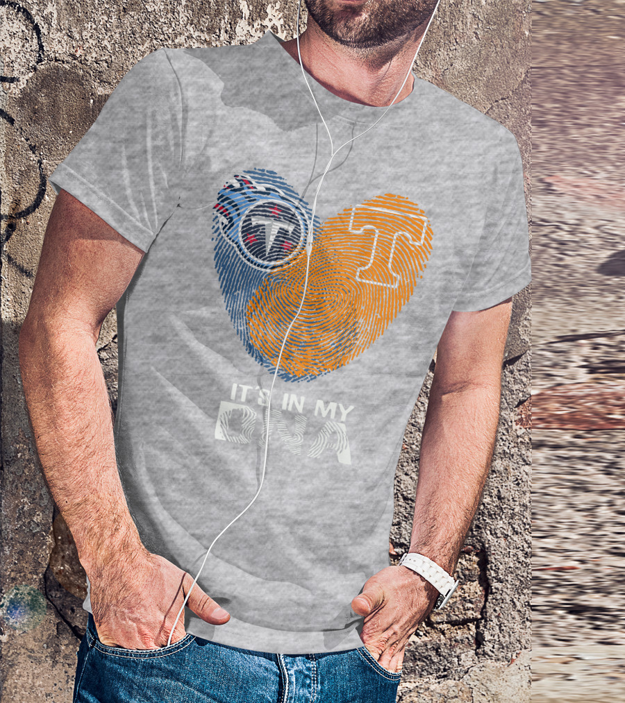Tennessee Titans It's In My Dna Fingerprint Heart T-Shirt