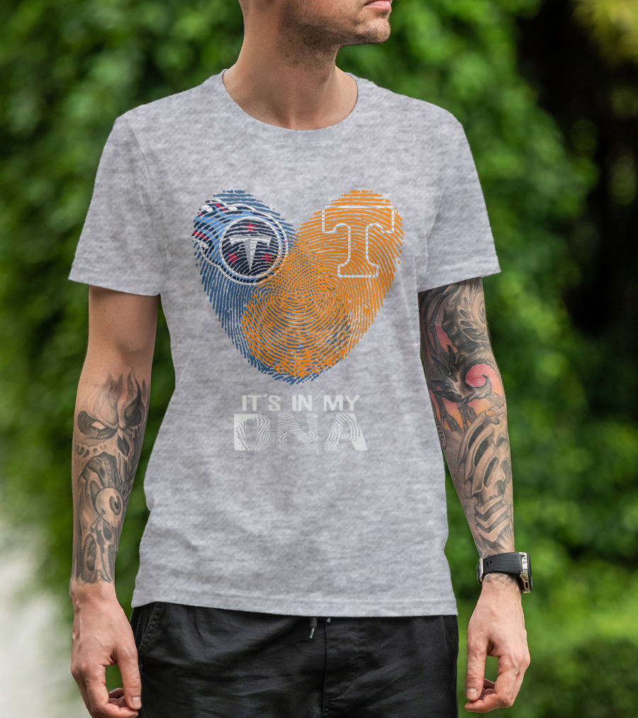 Tennessee Titans It's In My Dna Fingerprint Heart T-Shirt