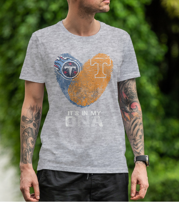 Tennessee Titans It's In My Dna Fingerprint Heart T-Shirt